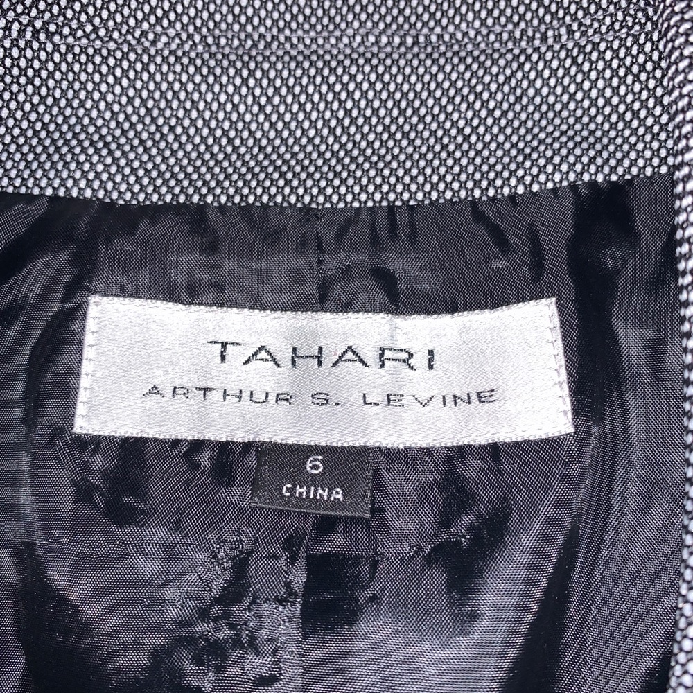 New TAHARI Black White belted BLAZER 6 - Picture 5 of 6